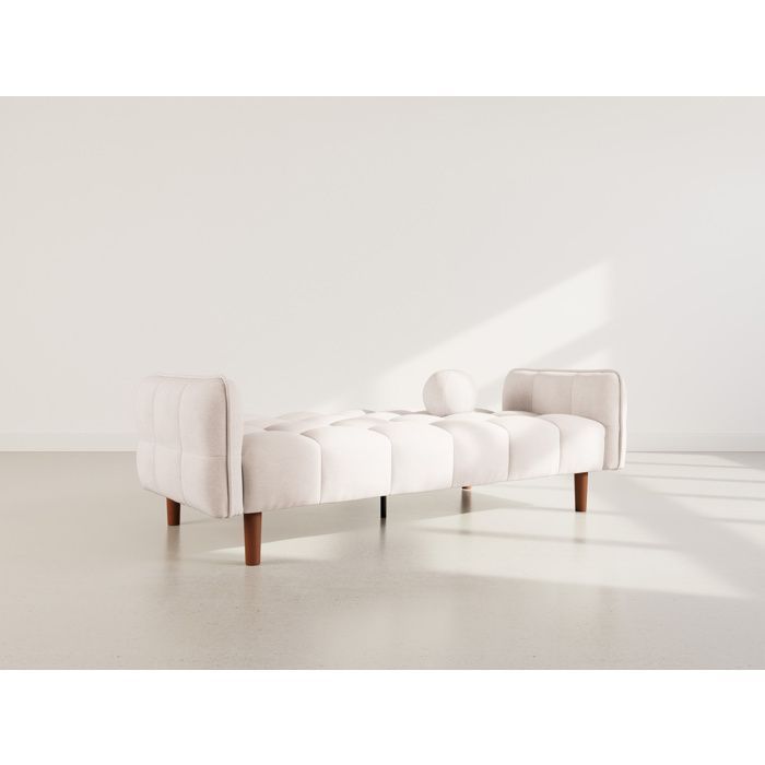 Adam - Divano letto a 2 posti con meccanismo click-clack in tessuto testurizzato - Beige