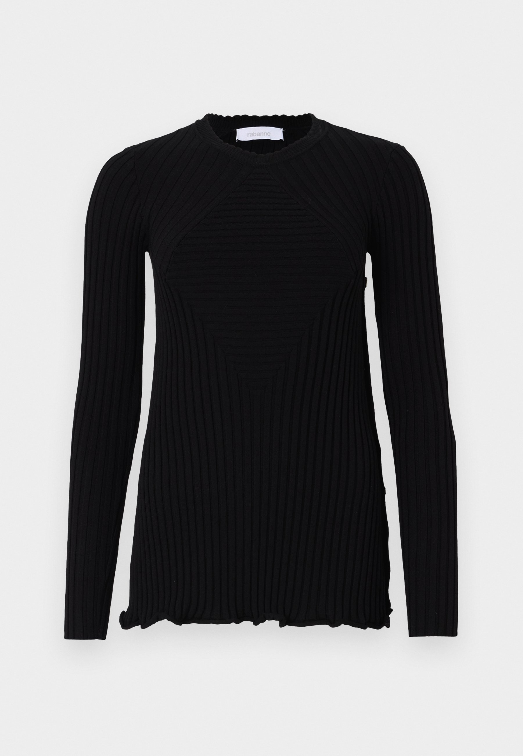 Rabanne top met lange mouwen - zwart