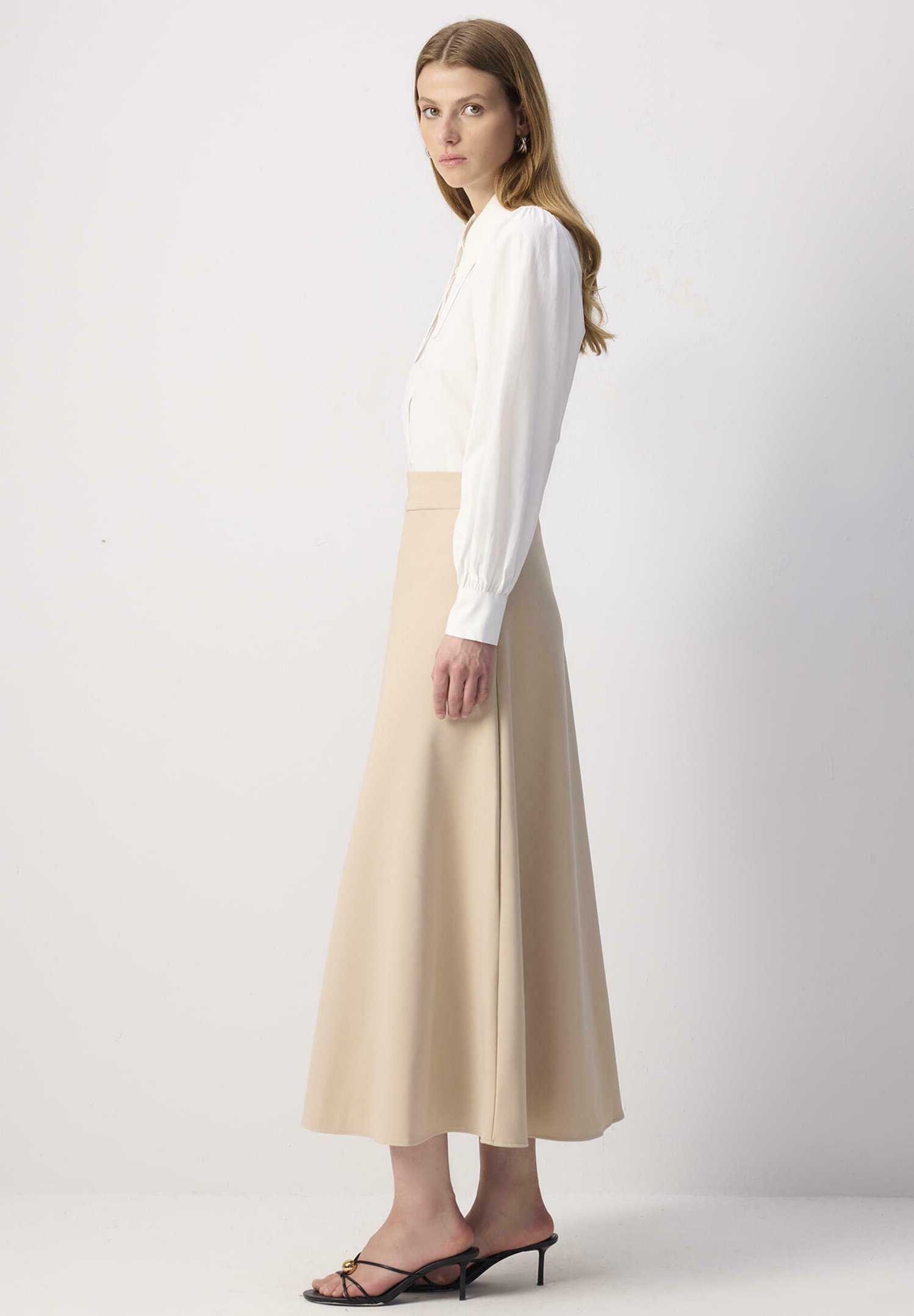 Touché Privé FLOUNCED - A-lijn rok - beige