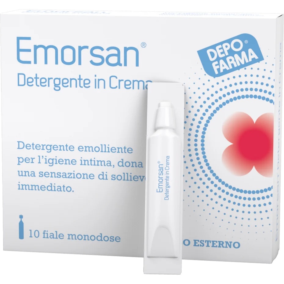 DEPOFARMA Emorsan creme de limpeza 10 frascos de 3,5 ml Limpeza da área anogenital