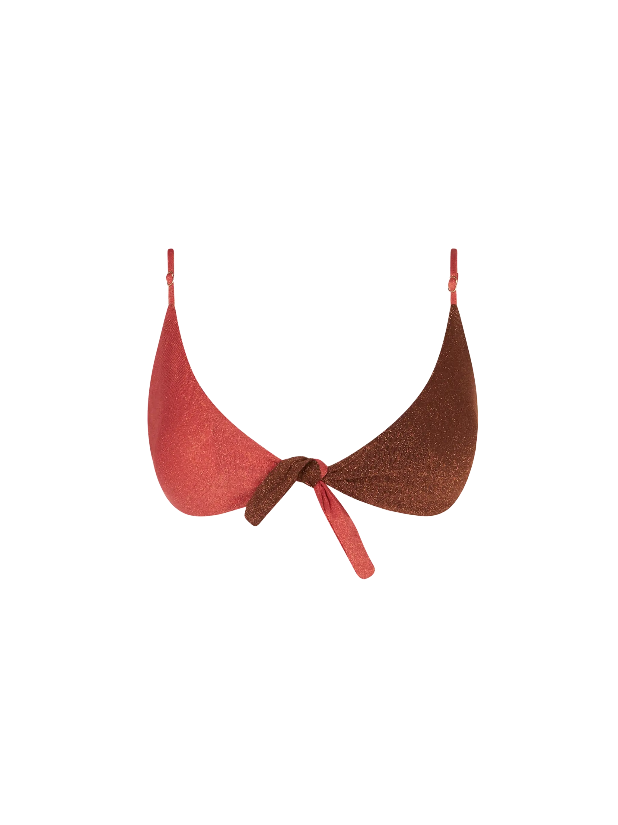 Bralette de lúrex con nudo frontal