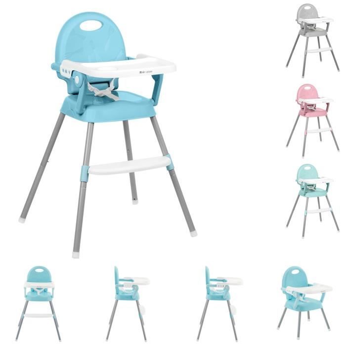 Silla alta y trona Kikkaboo 3 en 1 [Azul]