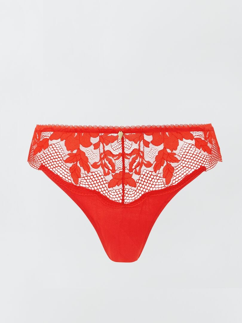 'Sans Complexe' kanten slipje - ROOD