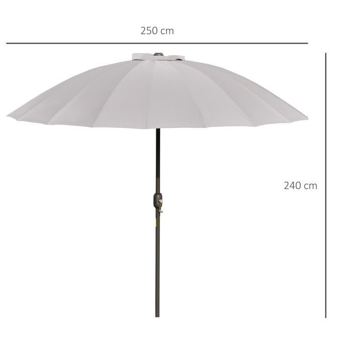Outsunny - Sombrilla - Metal - 250x250x240cm - Gris claro
