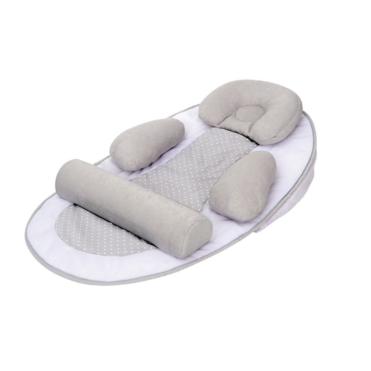 Capazo para bebé TINEO - Cuña para bebé - Plano inclinado de 10° - Ajustable - Desmontable - 0-3 meses - Soporte para la cabeza del bebé - 58x40cm