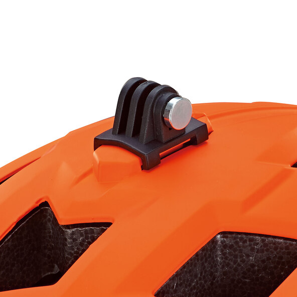 Cyklistická helma s držákem na akční kameru, oranžová, 54-58 cm