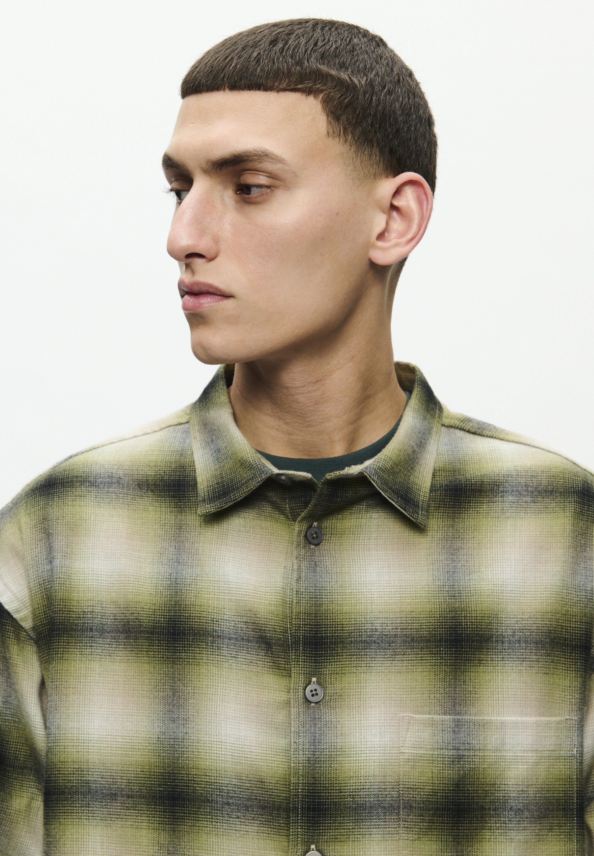 WOOD WOOD Shirt - diep korstmosruitje