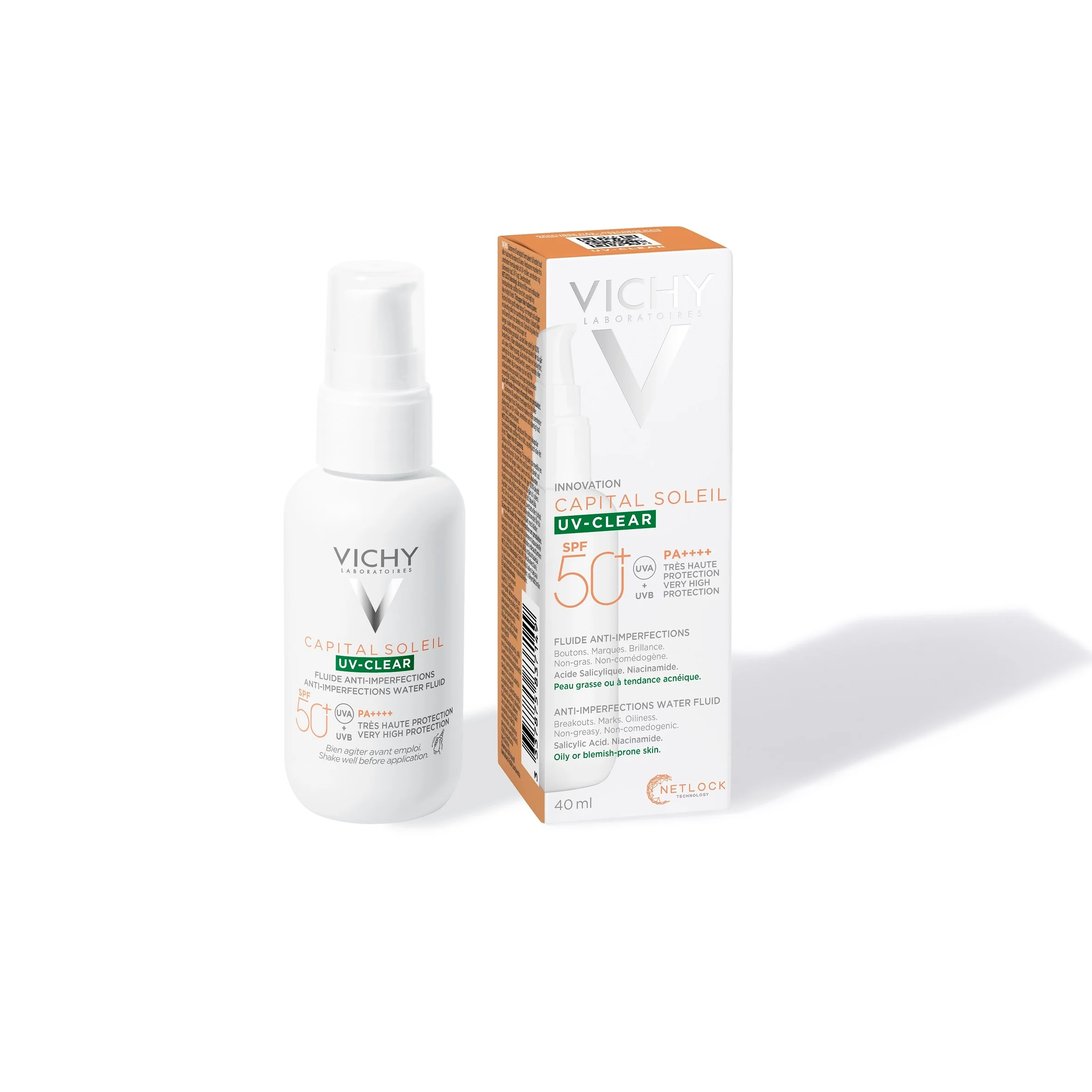 Capital Soleil Capital Soleil UV-Clear Fluido Anti-Imperfezioni SPF50+ - Crema viso giorno antimperfezioni, Trattamenti Protettivi