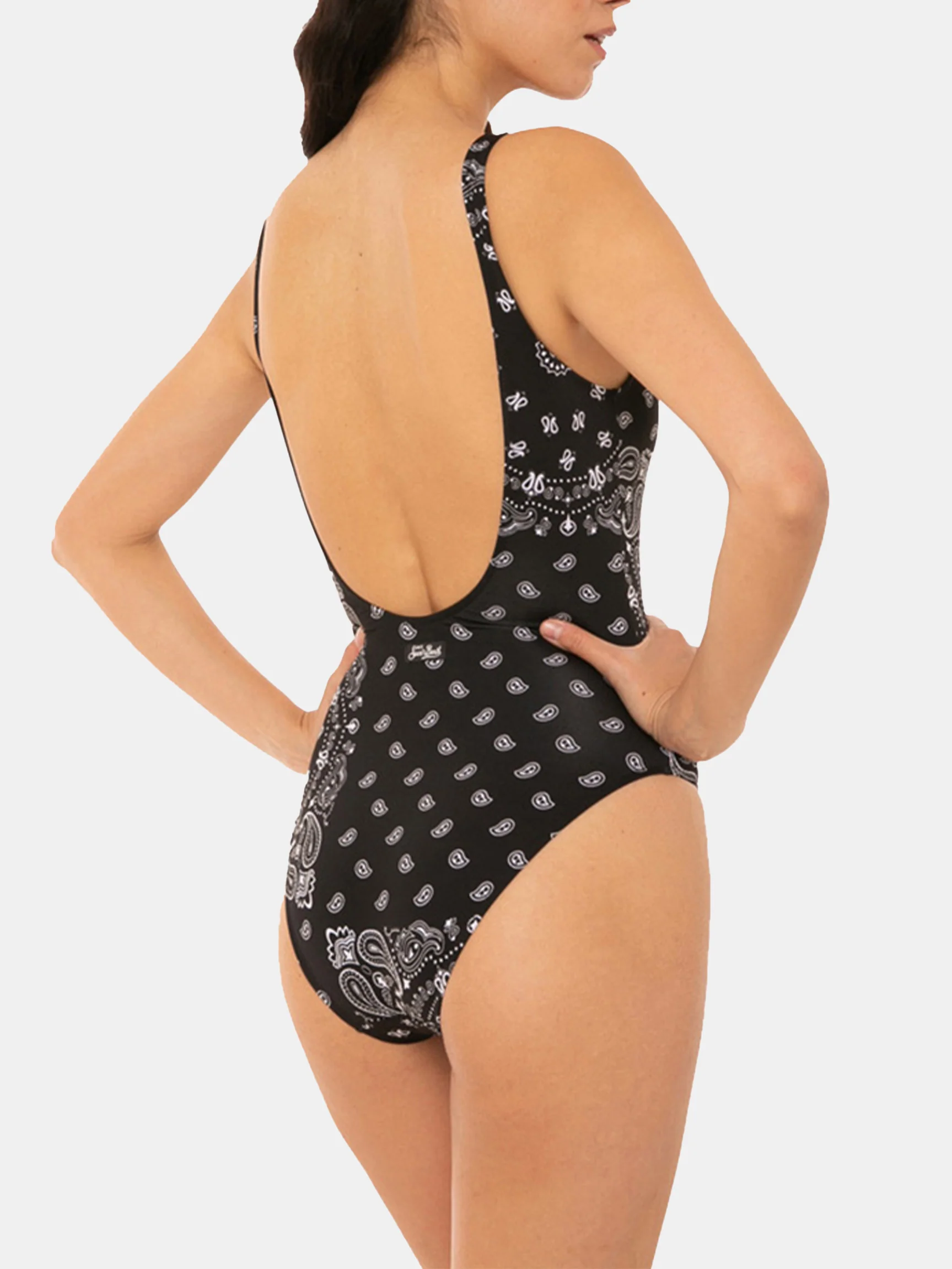 Damen-Einteiler-Badeanzug mit Bandana-Print