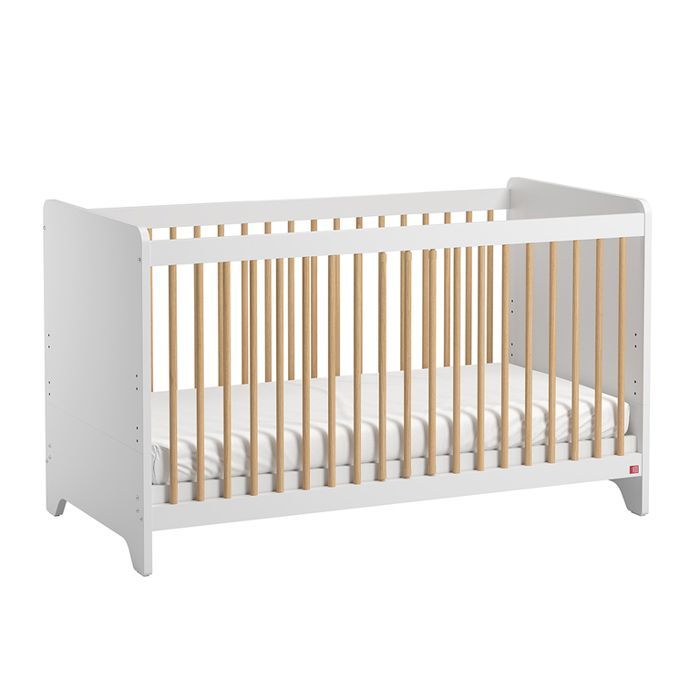Complete bedroom set including convertible crib, changing table, and 1-door wardrobe, Vox Leaf White and wood