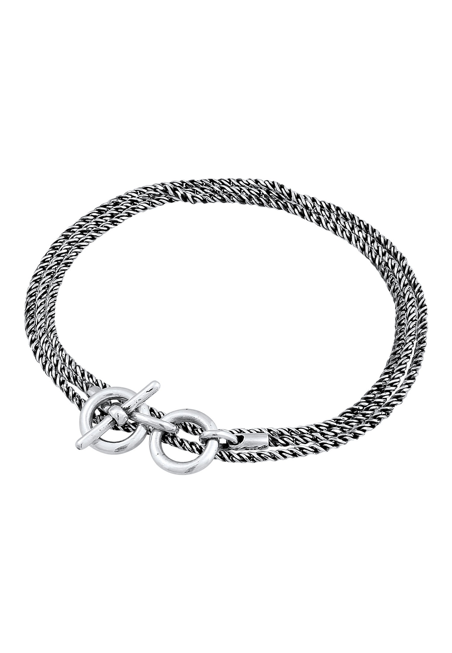 KUZZOI Collier en argent sterling 925 pour hommes, avec cordon en os en T, solide et oxydé.
