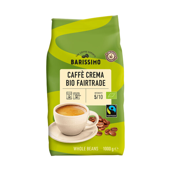 Cremă de cafea organică Fairtrade, 8 x 1 kg, boabe întregi