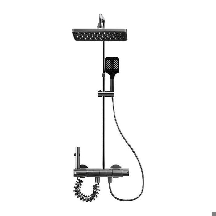Colonna doccia - Set colonna doccia a 4 modalità con altezza regolabile - Soffione doccia, getto, rubinetto e soffione doccia