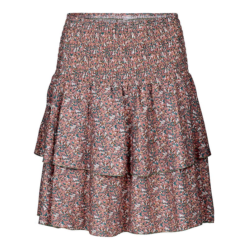 Rok met ruches, maat S/ML/XL, met bloemenprint.