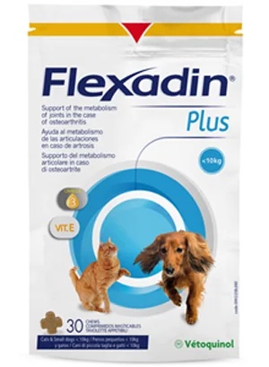 FLEXADIN Flexadin Plus 30 comprimés savoureux Complément alimentaire pour les articulations des petits chiens et chats