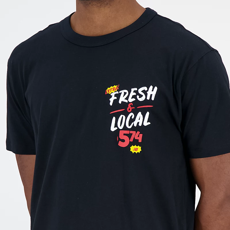 Camiseta masculina Essentials Reimagined Graphic de manga curta em algodão jersey – PRETA