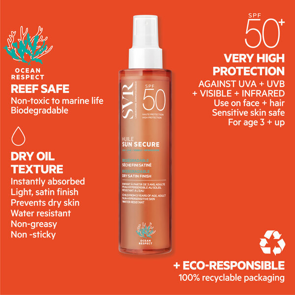 Óleo Corporal Seco em Spray SVR Sun Secure FPS 50+ 200ml
