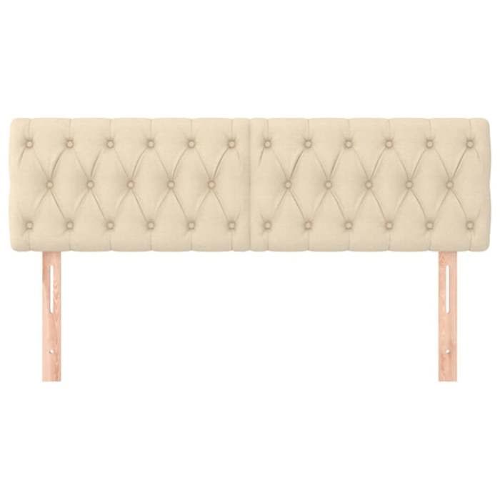 Têtes de lit - vidaXL - 2 pcs - Crème - Tissu - Hauteur réglable