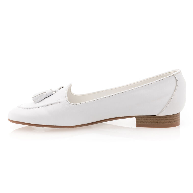 Hvite loafers/båtsko til dame