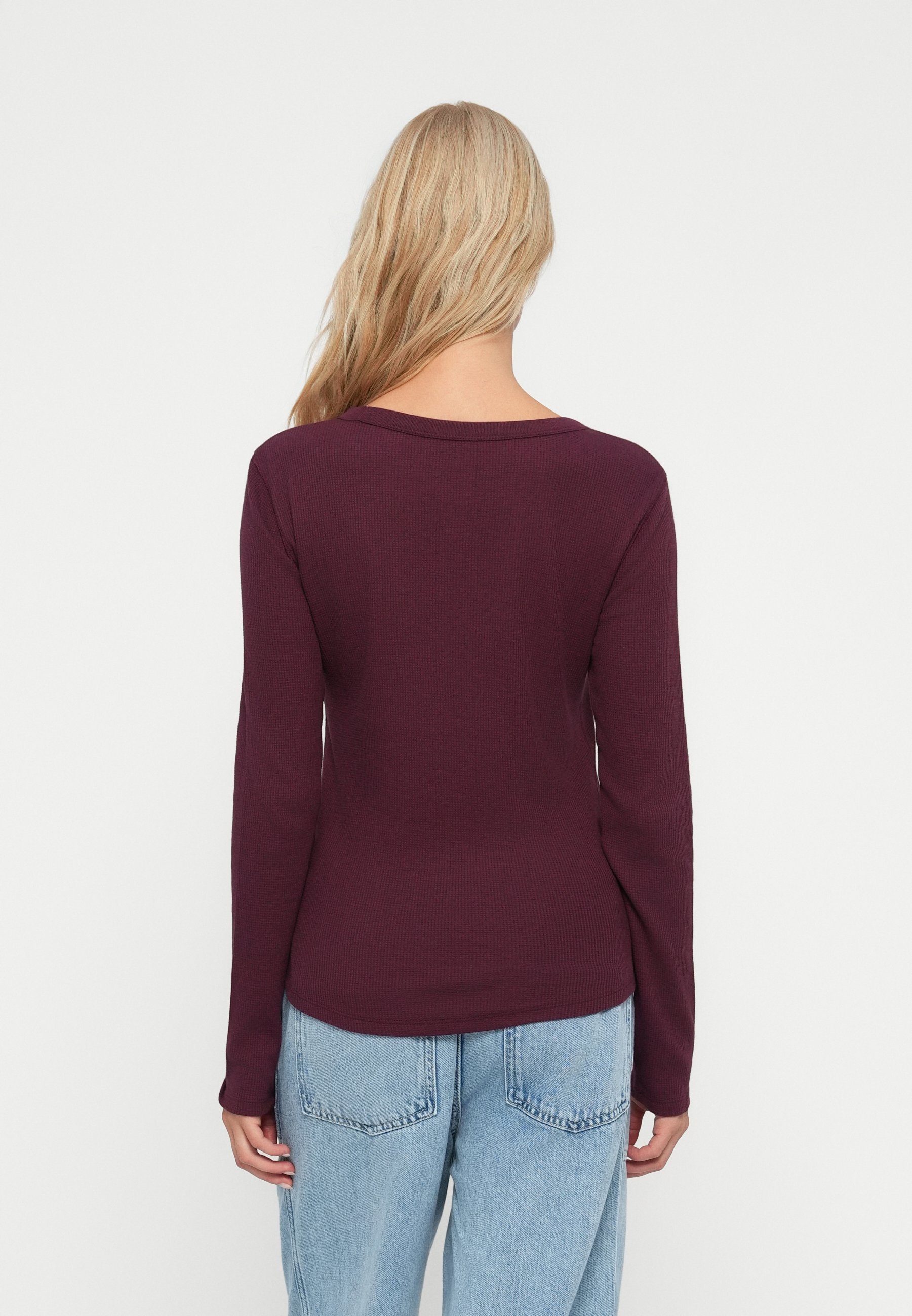 T-SHIRT GAP WAFFLE - Maglia a maniche lunghe - rosso toscano