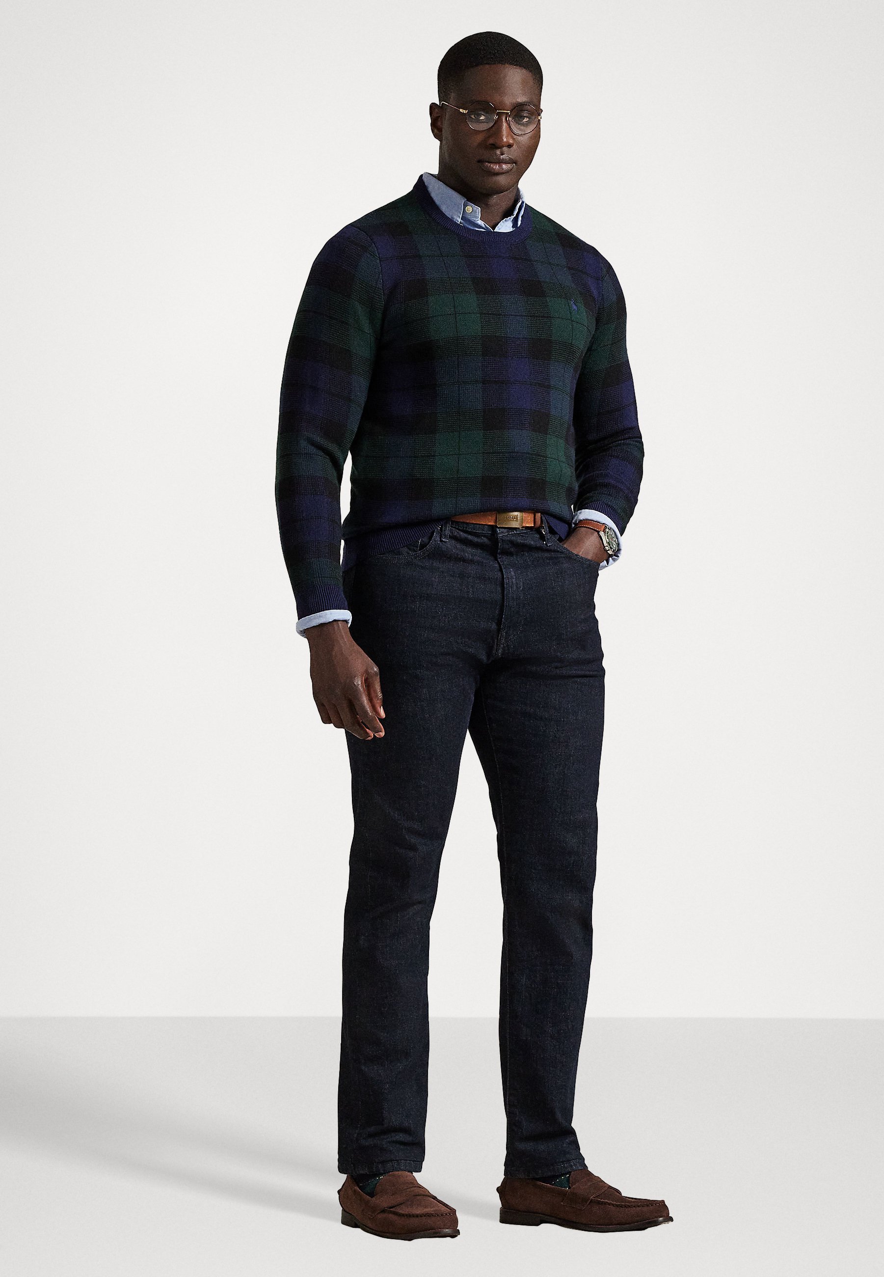 Maglione Polo Ralph Lauren Big & Tall in lana lavabile a quadri - Maglione - nero