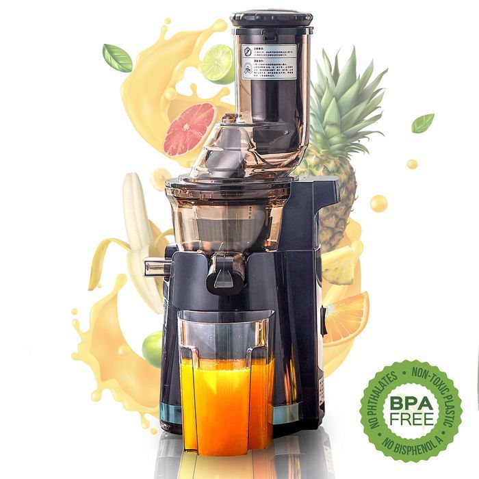 Fruit and Vegetable Juicer - BPA Free - 95% Juice Yield - 80mm Wide Feed Chute - 250W - Navy Blue