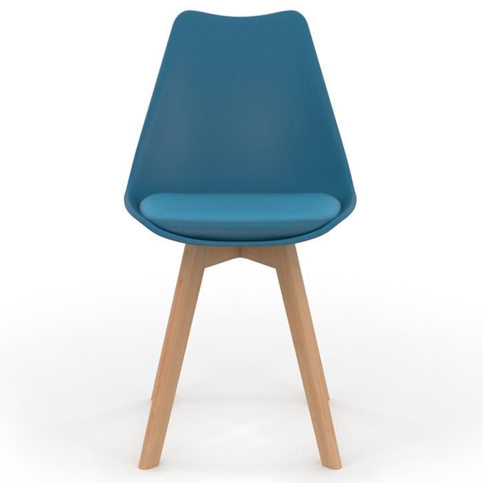 IDMARKET Set van 6 SARA Scandinavische eetkamerstoelen, blauw