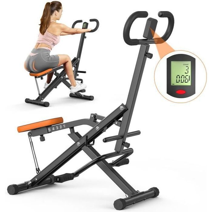 Entrenador abdominal - Carga máxima 120 kg - Máquina de ejercicios abdominales Total Crunch Fitness Machine Rider - Ab Booster Plus - Negro