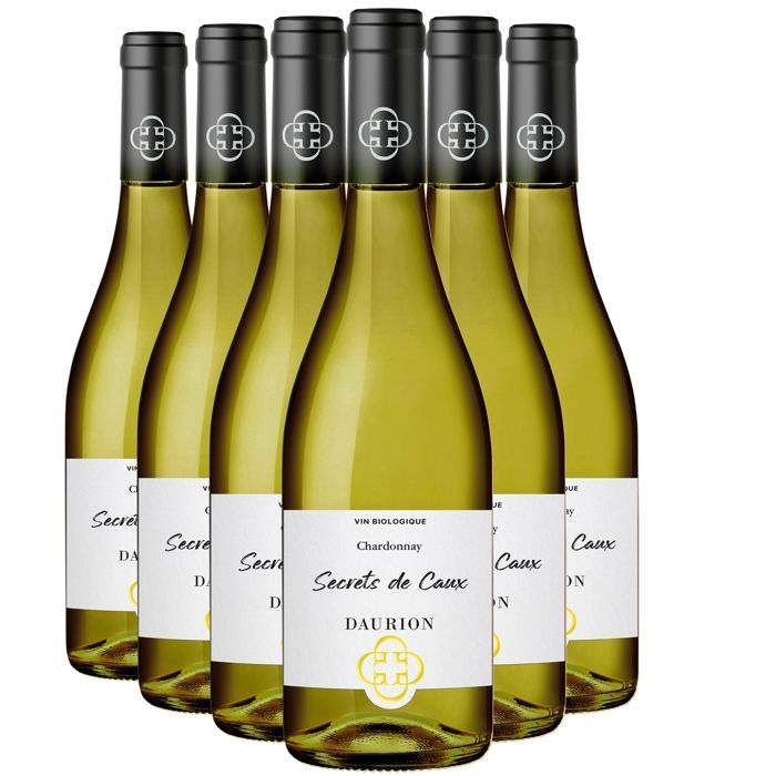 Daurion Pays d'Oc Secrets de Caux Chardonnay 2024 - White Wine from Languedoc-Roussillon (6 x 75cl) Organic