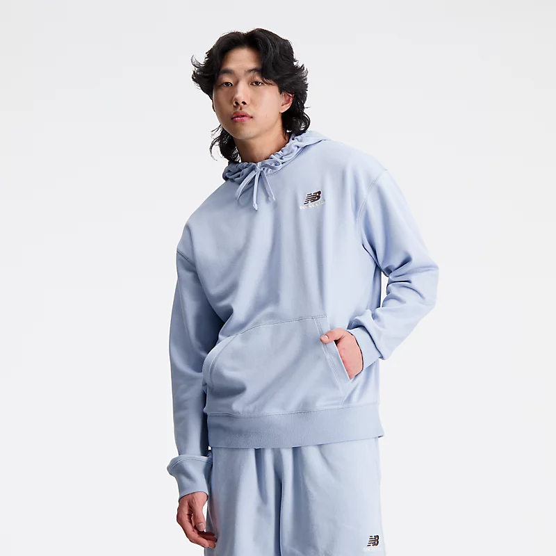 Bluzy z kapturem z dzianiny frotte unisex unisex - jasnoszary arktyczny