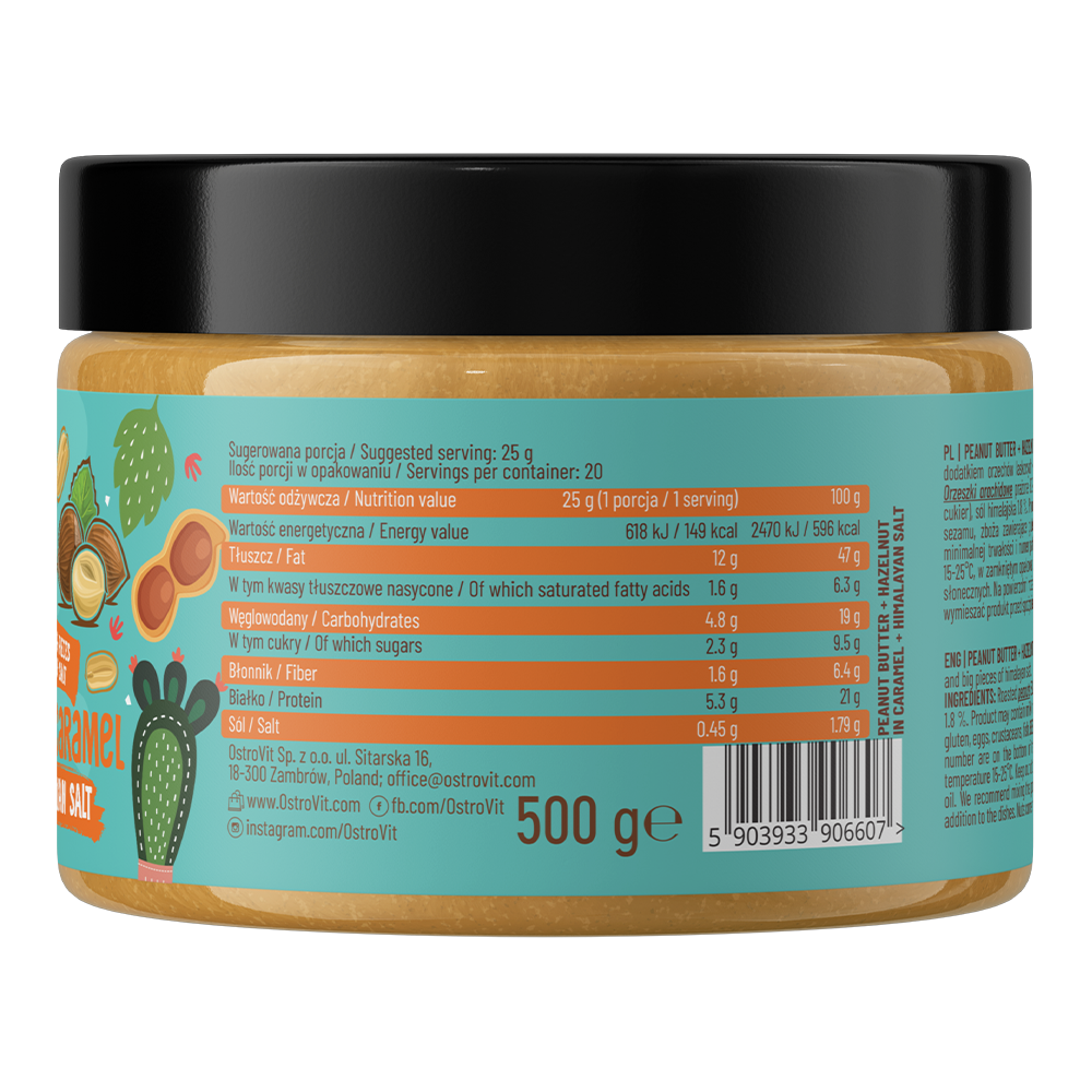 Crema di noci OstroVit + nocciole caramellate + sale dell'Himalaya