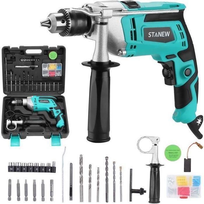 Furadeira de impacto com fio - STANEW - STANEW - 850 W - Mandril de 0 a 13 mm - Cabo giratório de 360°