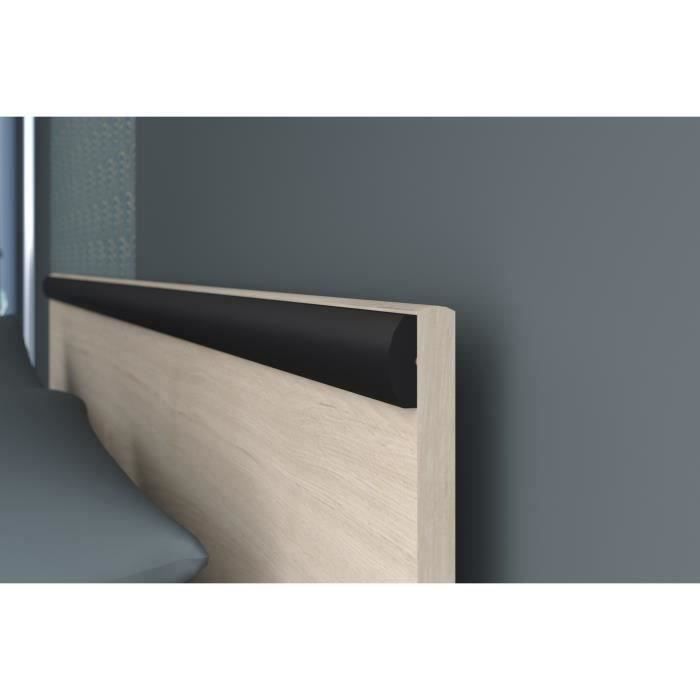 Cama industrial para adultos PARISOT ZODIAC - 140 x 190 cm - Acabado en roble y negro