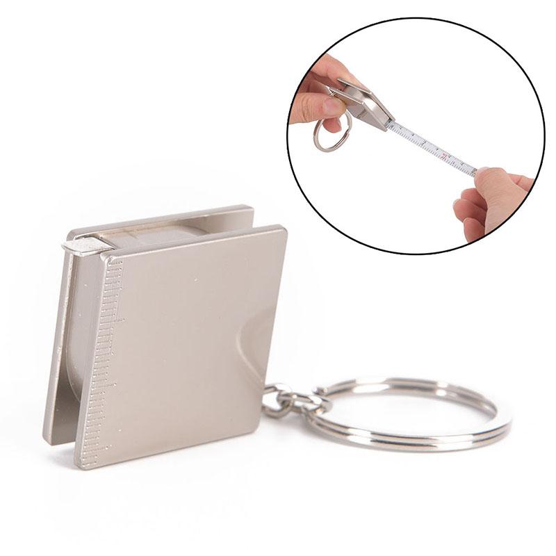 Cinta métrica metálica de 3,3 x 3,3 x 1 cm, llavero portátil, regla multifunción, regalo decorativo