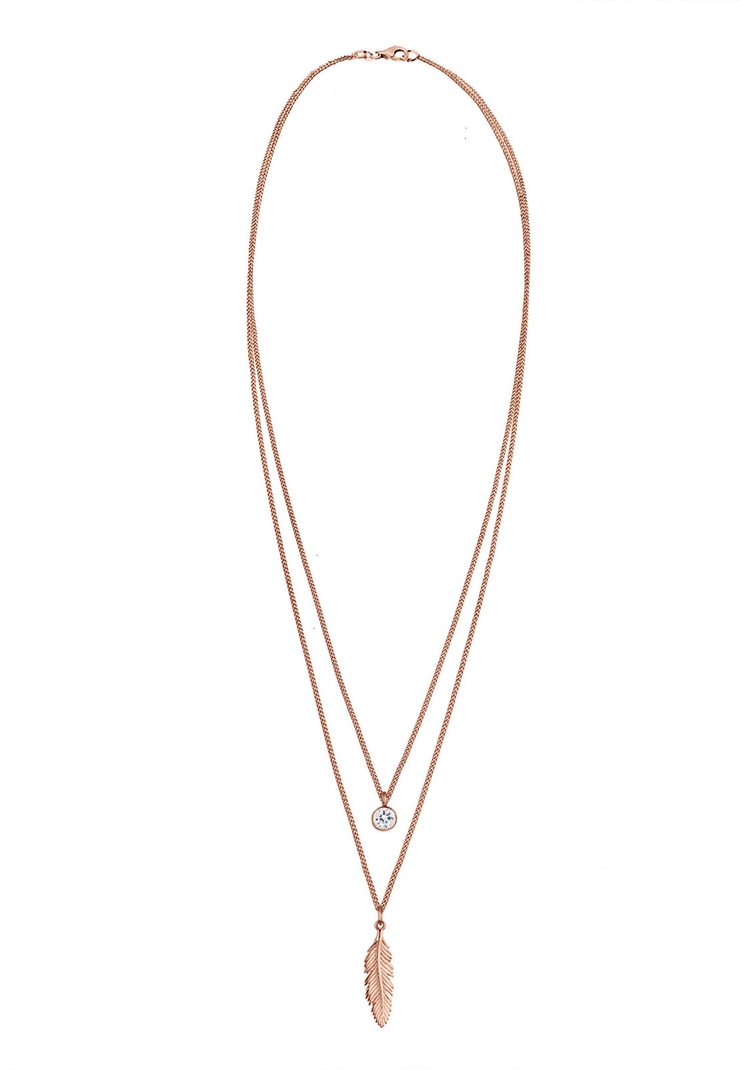 Elli Femmes Plume Boho avec Cristal en Argent Sterling 925