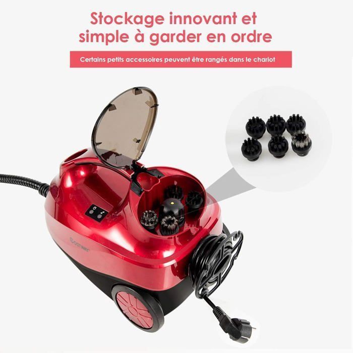 Scopa a vapore COSTWAY da 2000 W per cimici dei letti - Pulitore a vapore multiuso con serbatoio da 1,5 litri, 19 accessori e pressione di 4,0 bar per pavimenti e tappeti