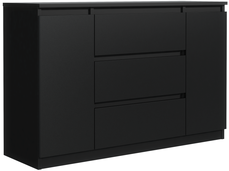 Komoda 2 drzwi 3 szuflady 120cm czarna