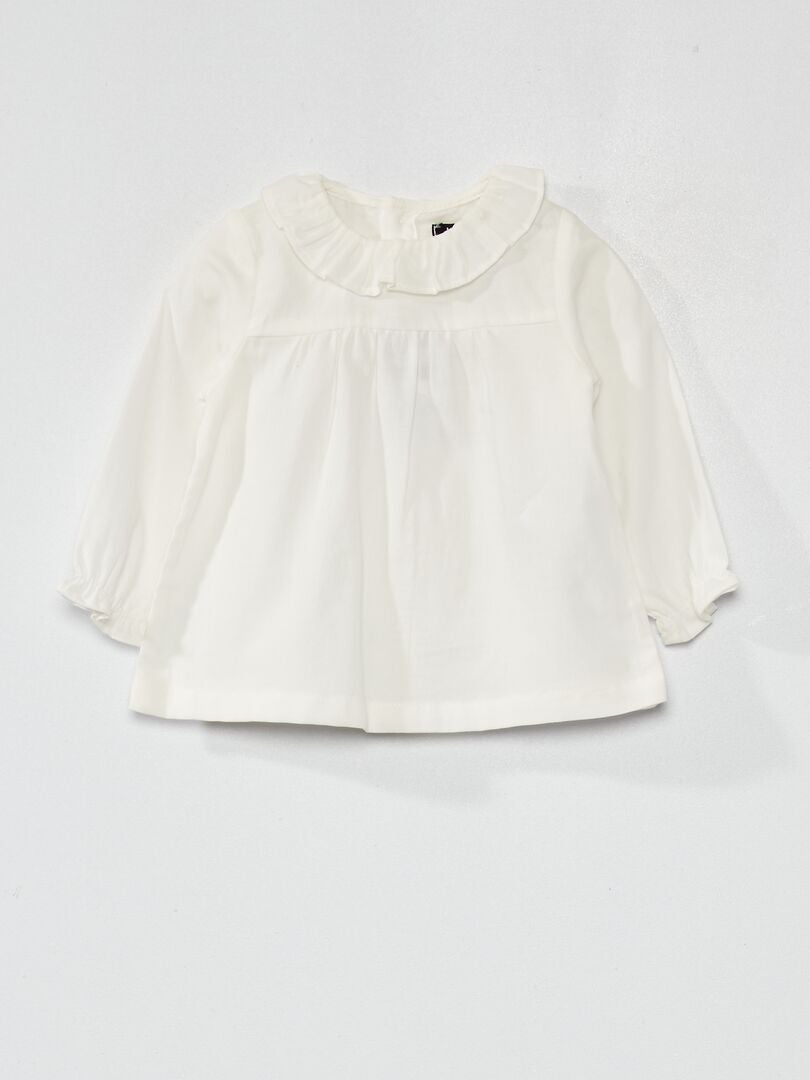 Blouse van katoenen voile - Wit