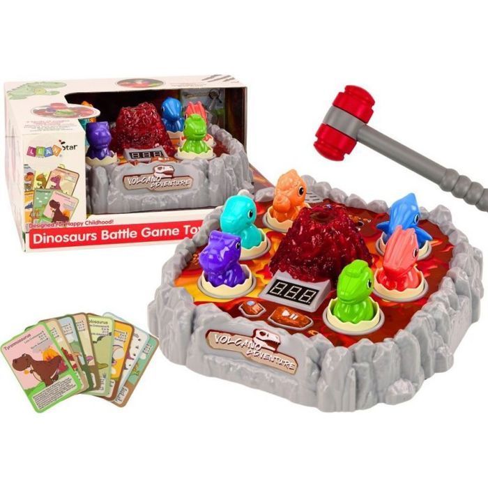Arcade-Spiel - LEANTOYS - Wac A Mole Dinosaurs Volcano - Raucheffekte - Lichter - Geräusche
