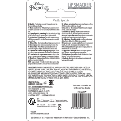 Lip Smacker Lipbalm balzám na rty s třpytkami a vanilkou Popelka a Disney princezny 4g 4g