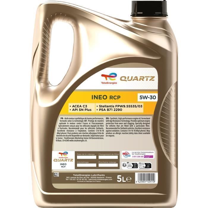 Aceite de motor - TOTALENERGIES - Quartz Ineo RCP 5W-30 - 5L