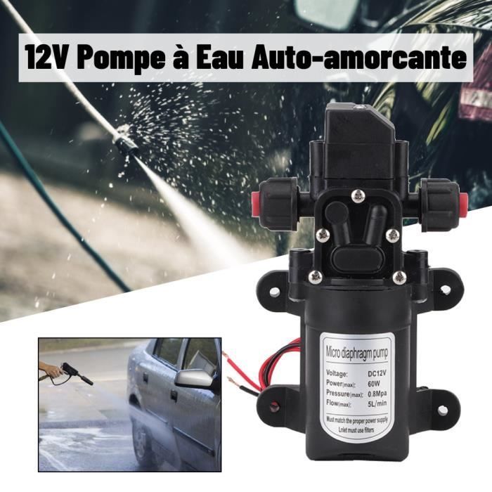 Pompe à Eau Haute Pression DC 12V 5 L/Min Pompe à Eau Diaphragme Pompe Auto-amorçante 116 PSI Pratique pour Camping car Caravane
