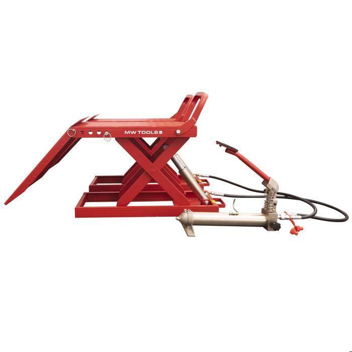 Elevador de tijera móvil para coches con bomba hidráulica, 1350 kg, 450 mm, MW Tools