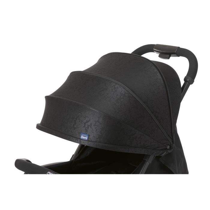 Cochecito compacto CHICCO Ohlala 3 - Desde el nacimiento - Hasta 15 kg - Respaldo reclinable - Barra de seguridad - Negro azabache