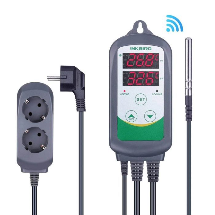 Termostato inteligente WiFi Inkbird para calefacción y refrigeración, controlador de temperatura ITC-308-WIFI con sonda y aplicación.