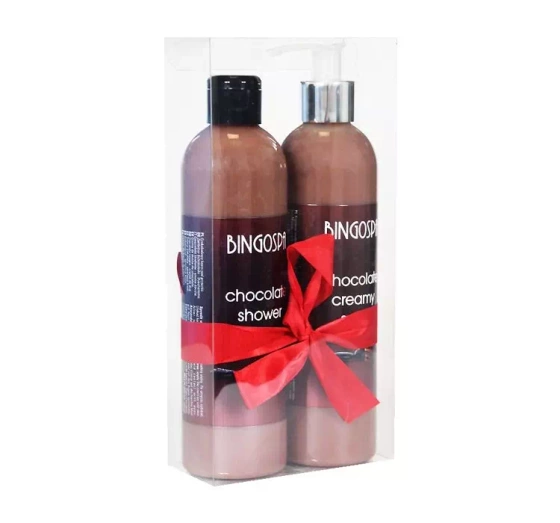 BingoSpa zestaw Ponętna Czekolada kremowe mydełko 300 ml   krem pod prysznic 300 ml