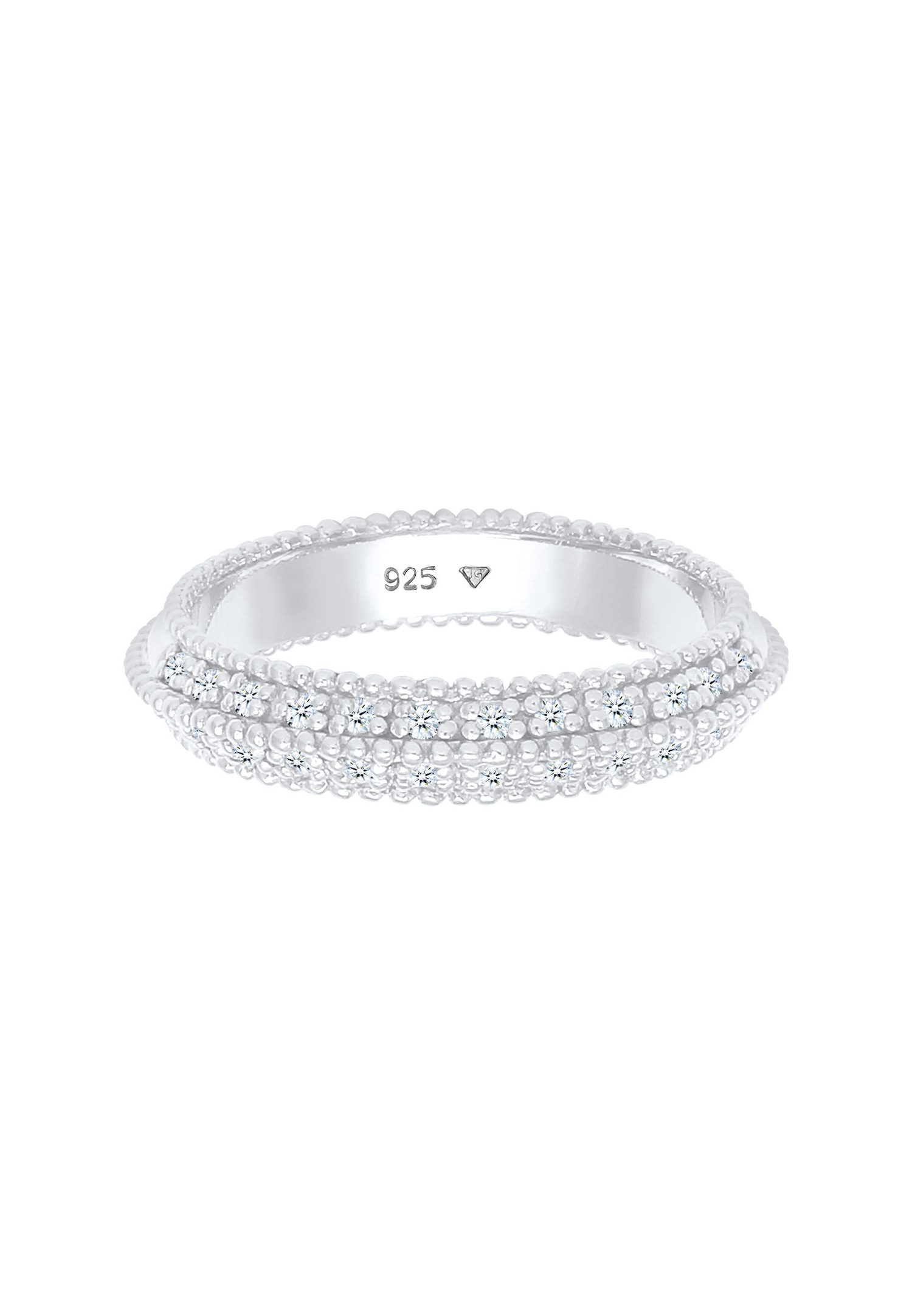Elli DIAMONDS Bague de fiançailles pour dames (0,12 ct.) en argent sterling 925