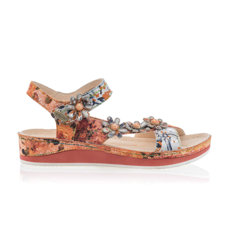Oransje sandaler / sko med åpen tå til dame