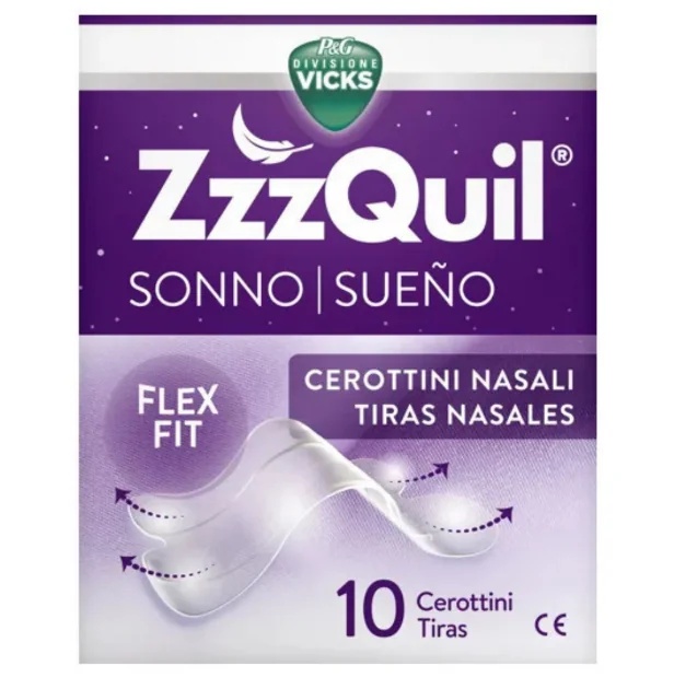 Vicks Zzzquil neuspleisters (10 stuks) ondersteunen de ademhaling en bevorderen een goede nachtrust.
