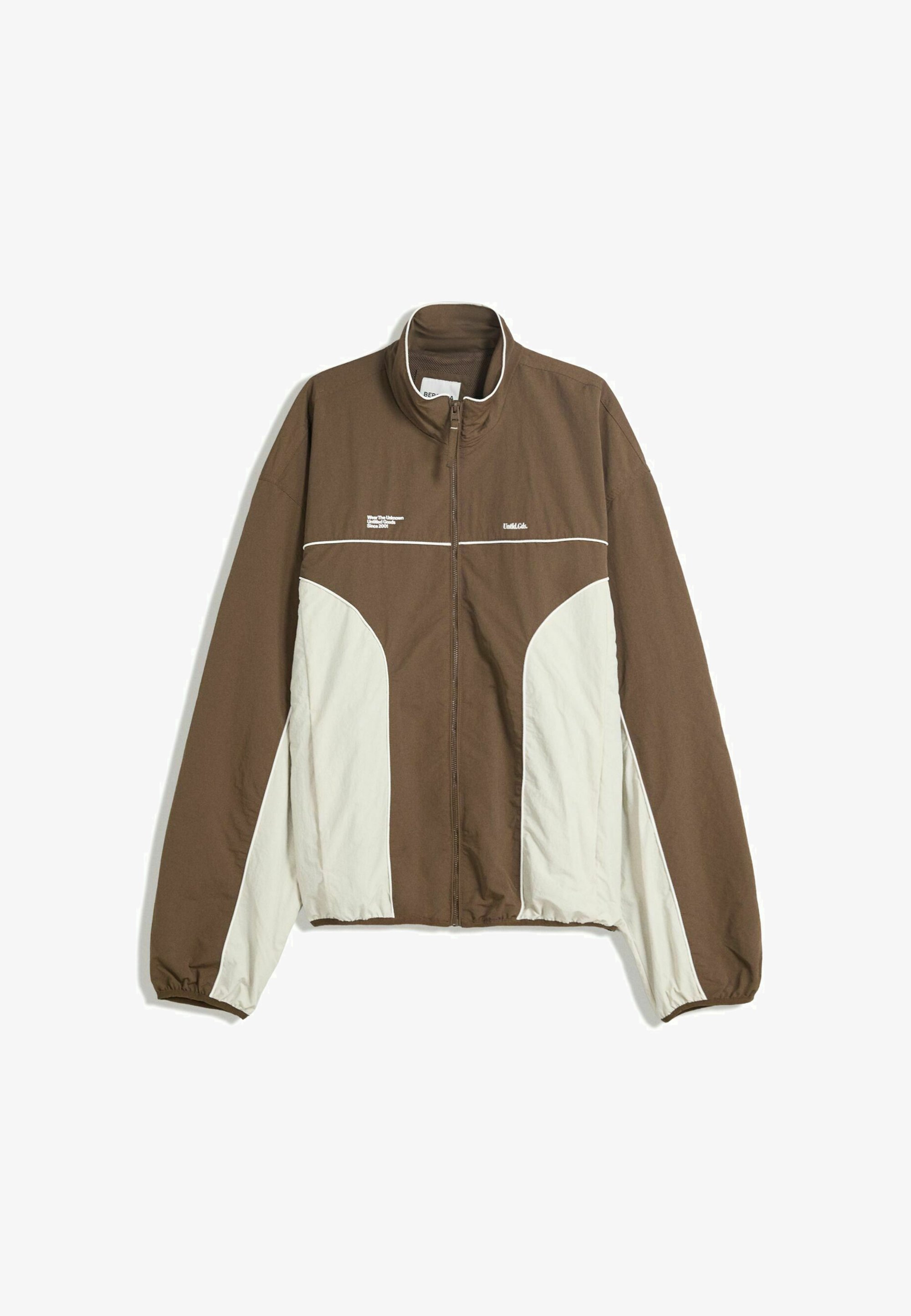 Bershka TECHNICAL - Trainingsjack - donkerbruin